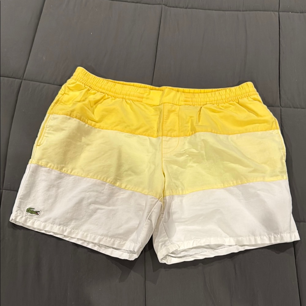 Lacoste Yellow and White Men’s Bathing Suit